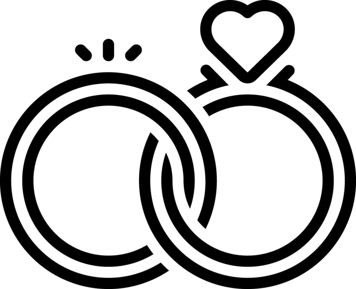 Black line icon for couple ring vector