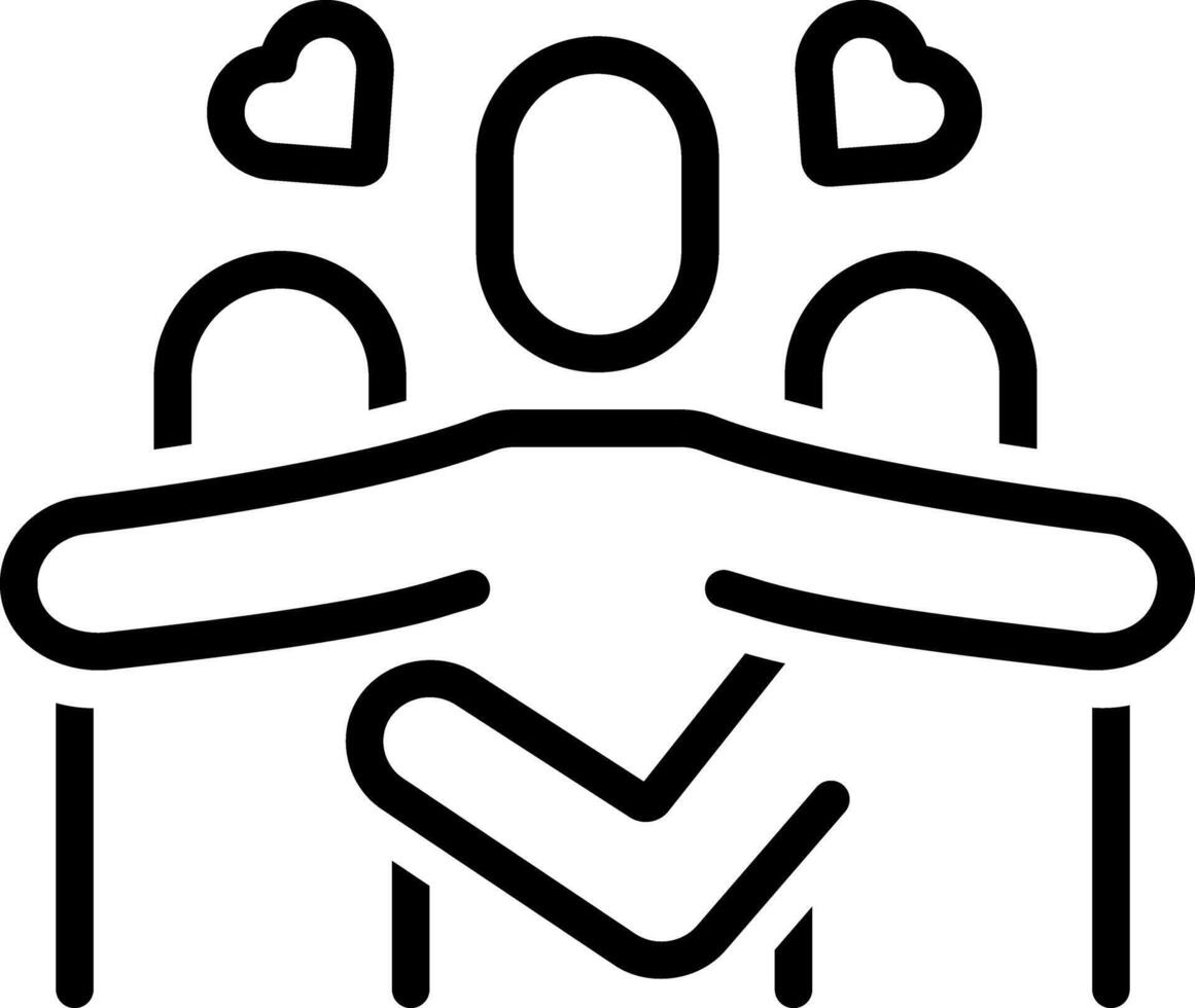 Black line icon for affection vector