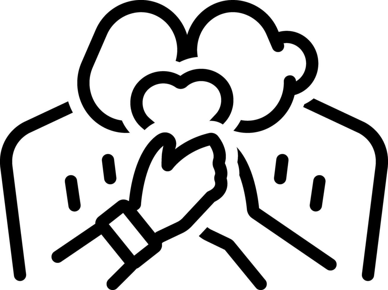 Black line icon for kiss suitor vector