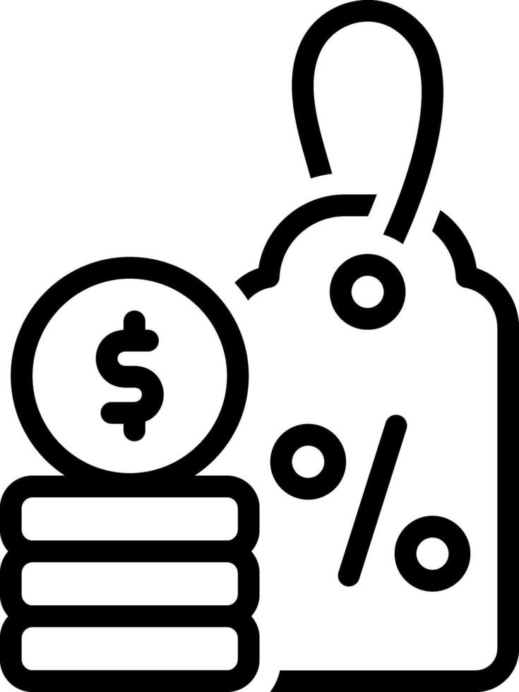 Black line icon for discount vector
