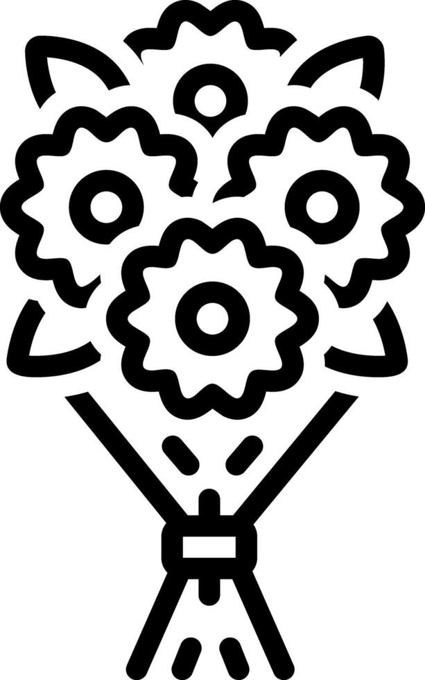 Black line icon for flowers vector