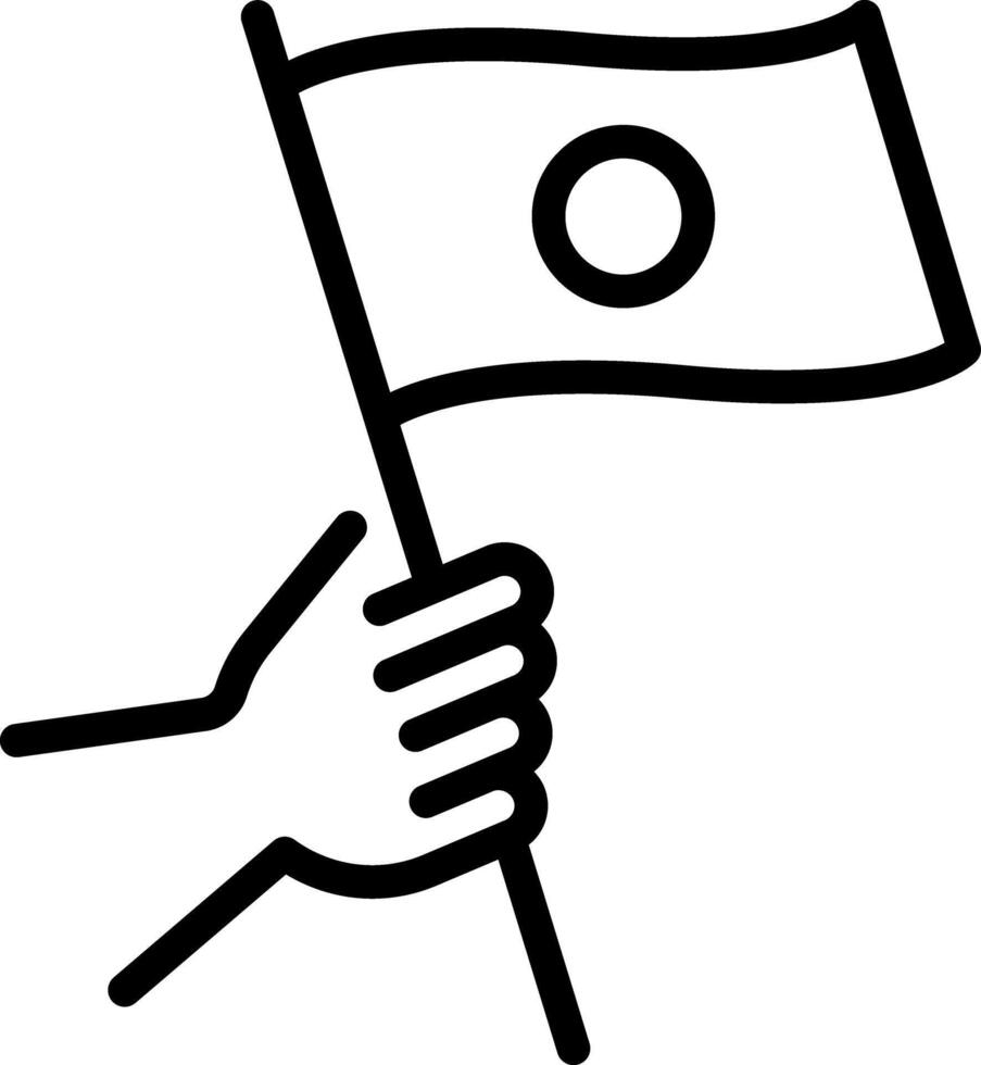 Black line icon for patriotism vector