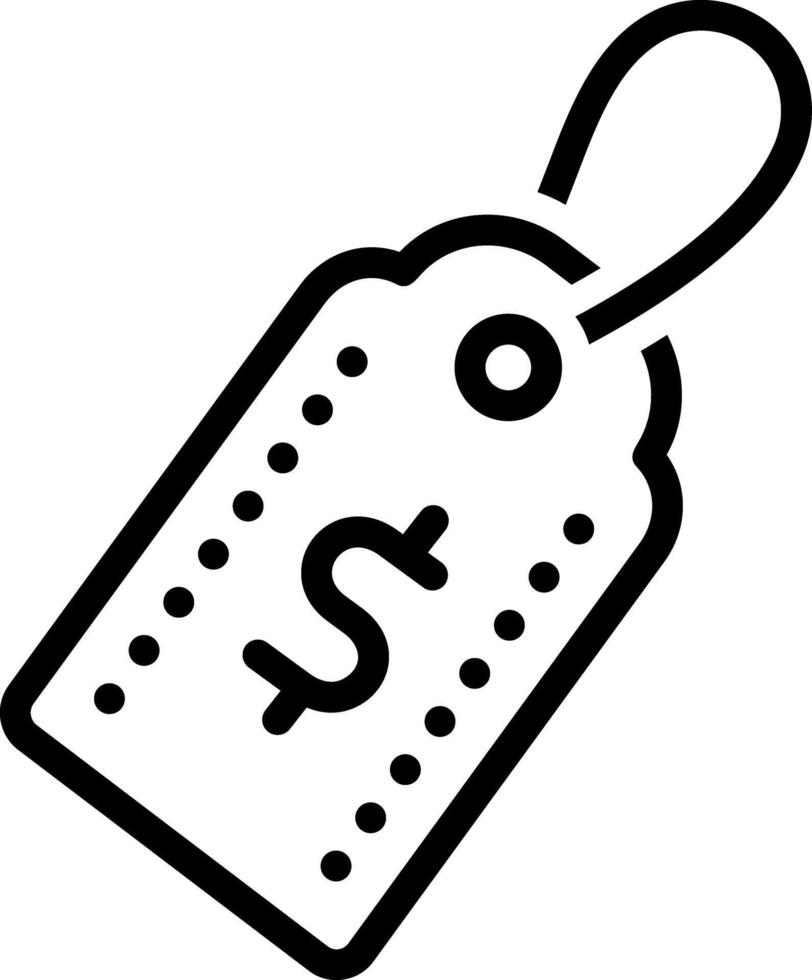 Black line icon for price vector