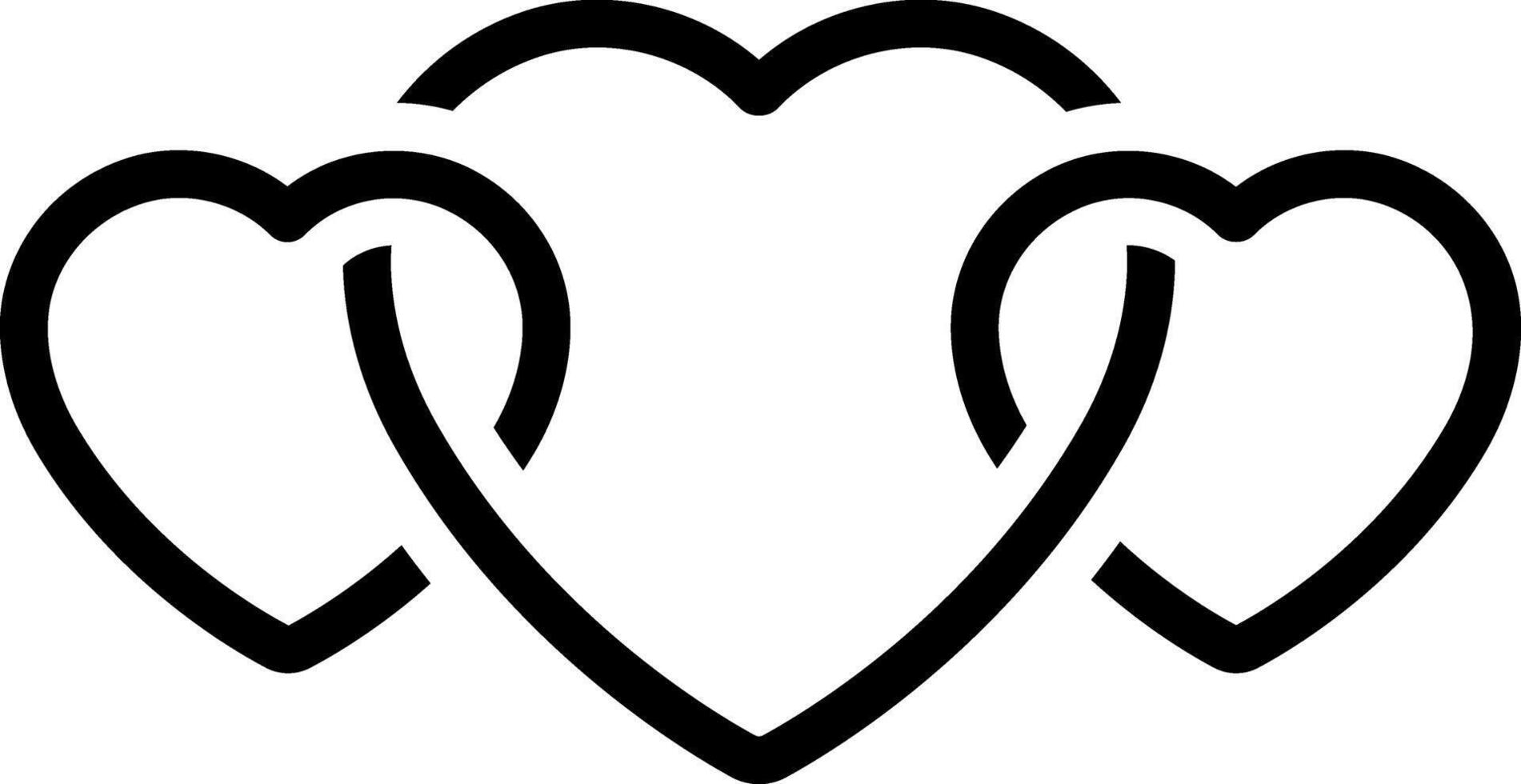 Black line icon for heart vector