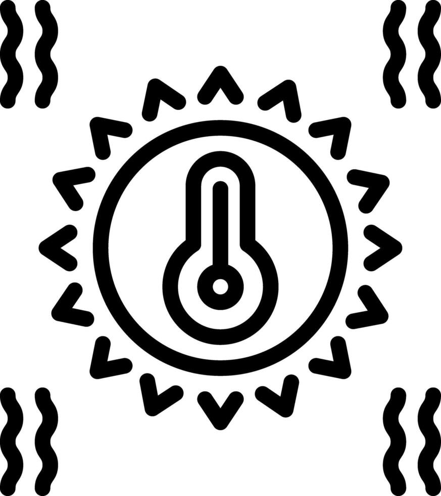 Black line icon for hot vector