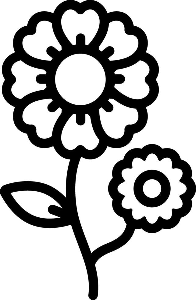 Black line icon for flowers vector