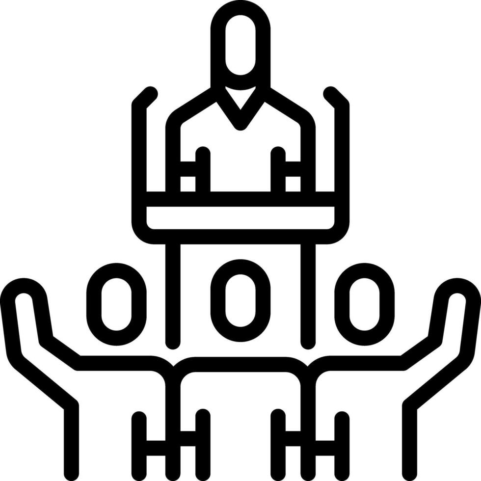 Black line icon for supporters vector