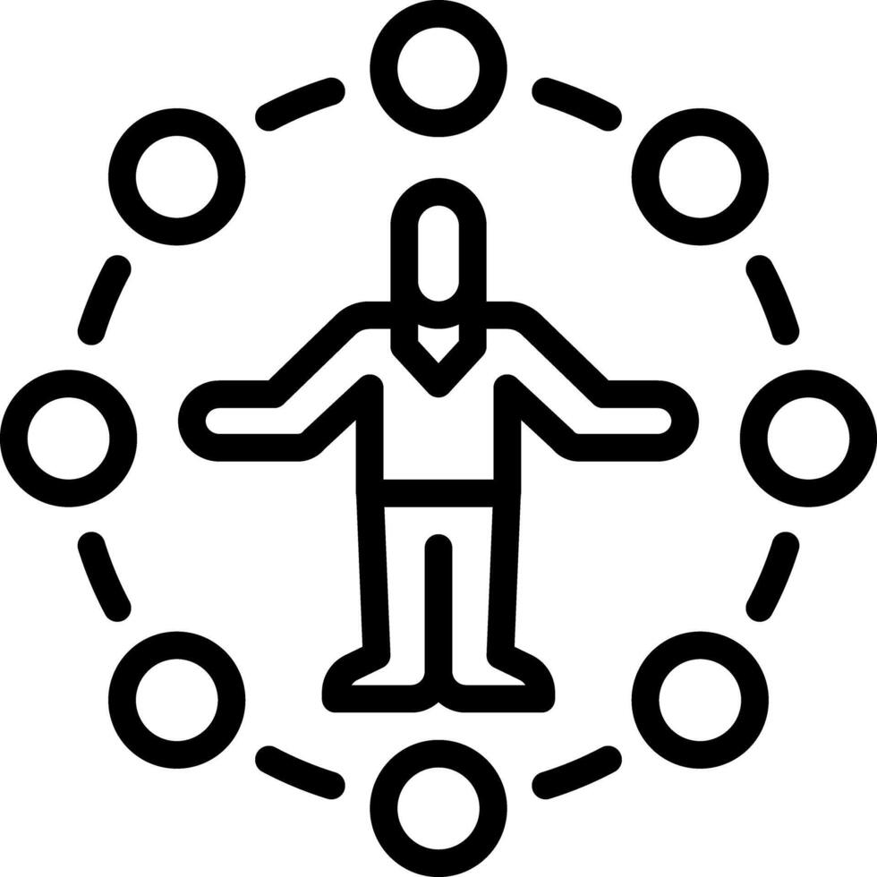 Black line icon for multiskills vector