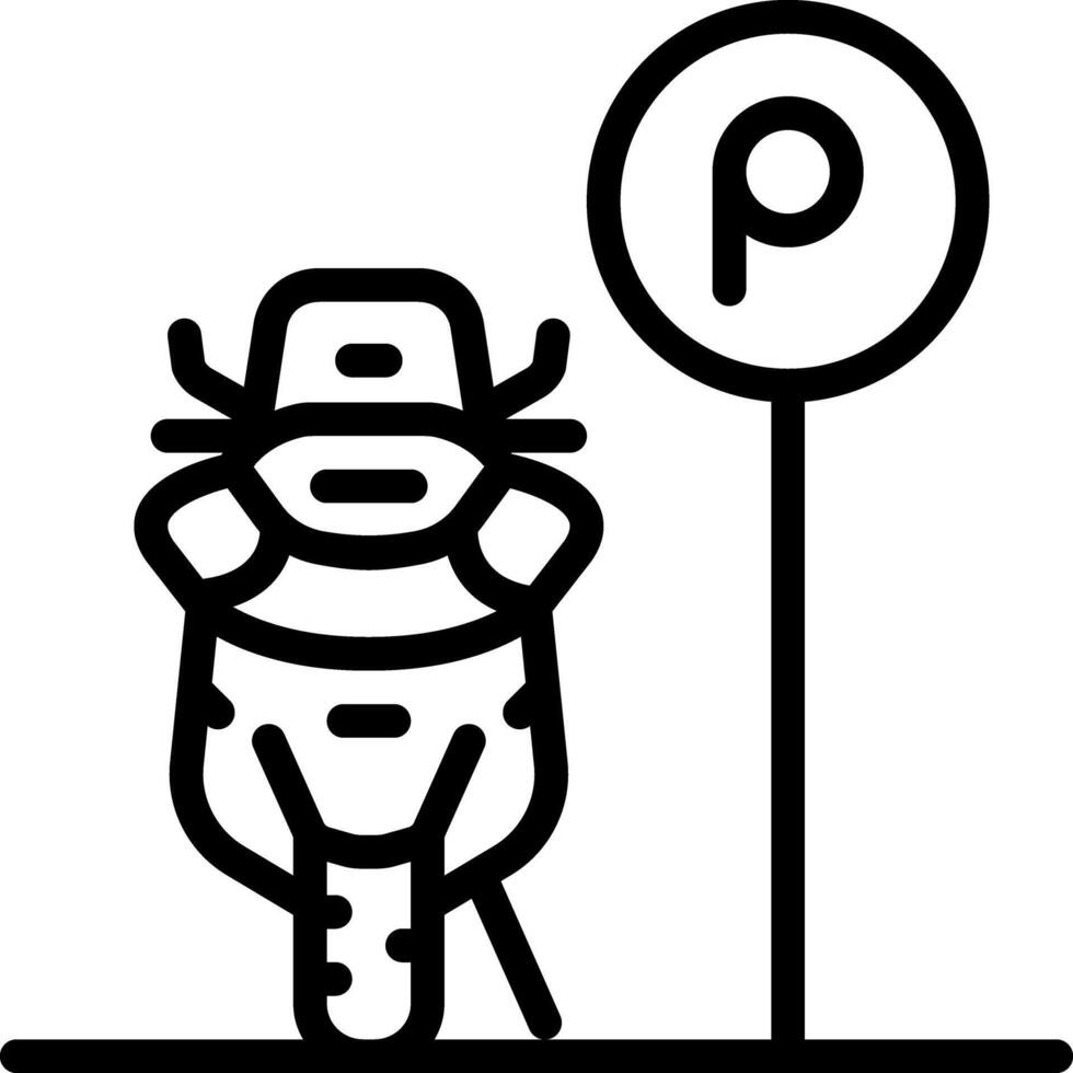 Black line icon for bike parking vector
