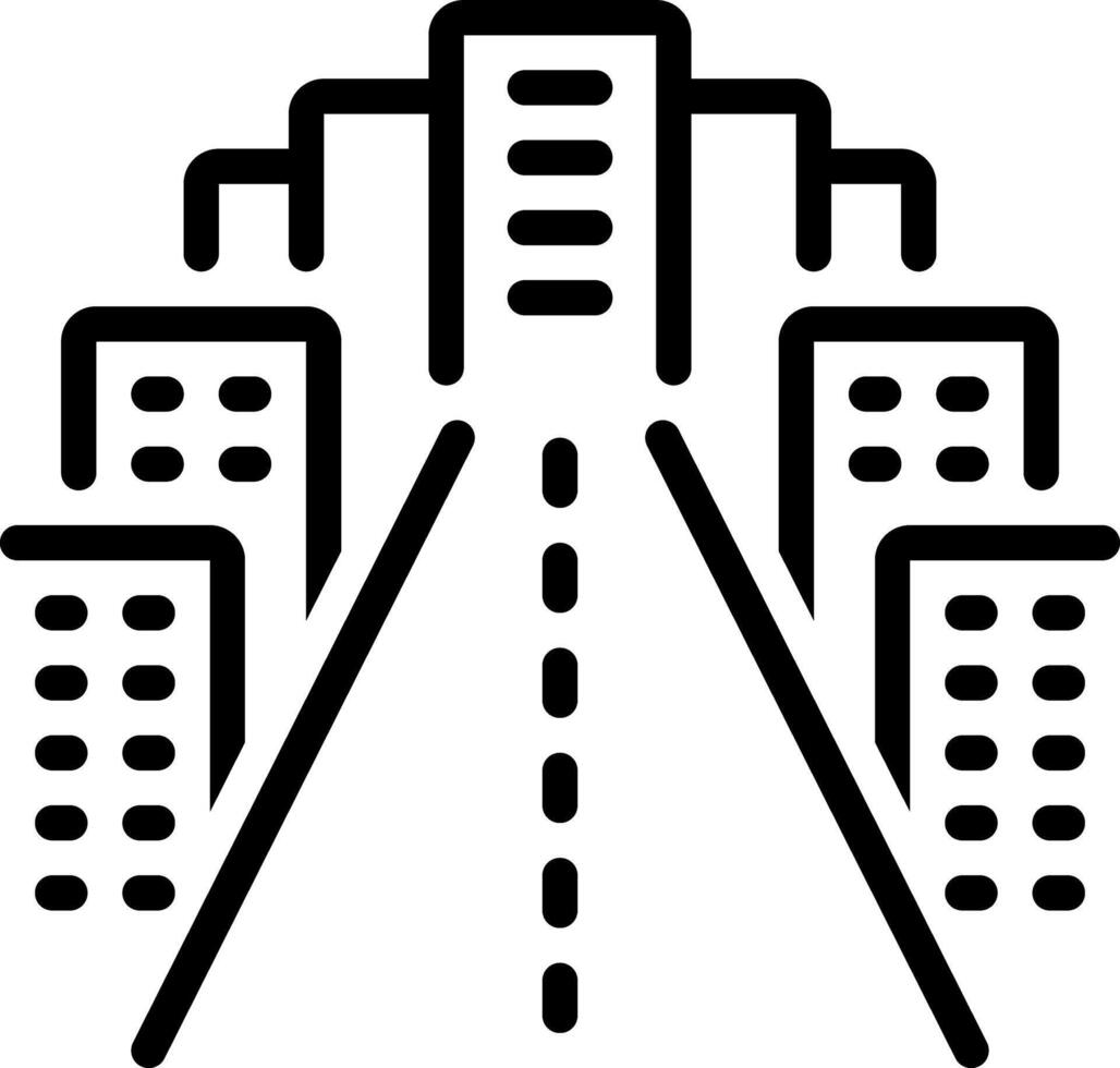 Black line icon for street vector