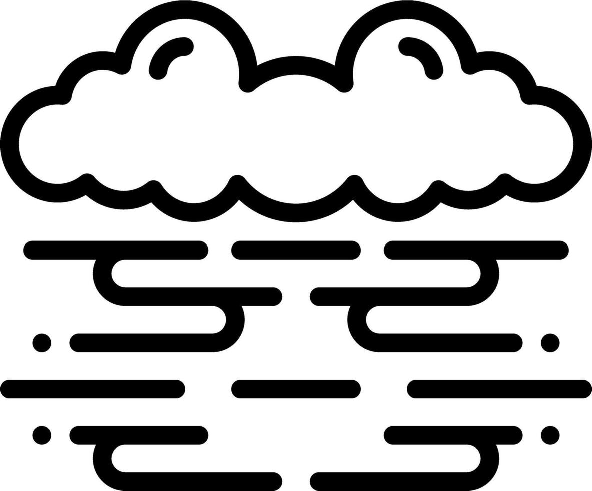 Black line icon for fog vector
