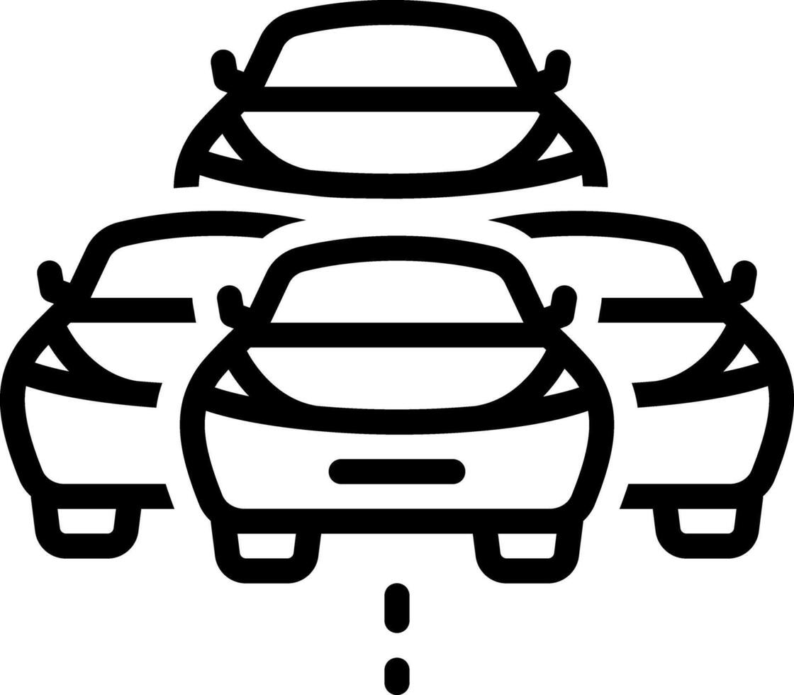 Black line icon for congestion vector
