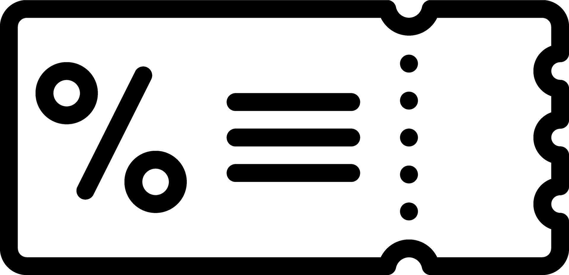 Black line icon for coupon vector