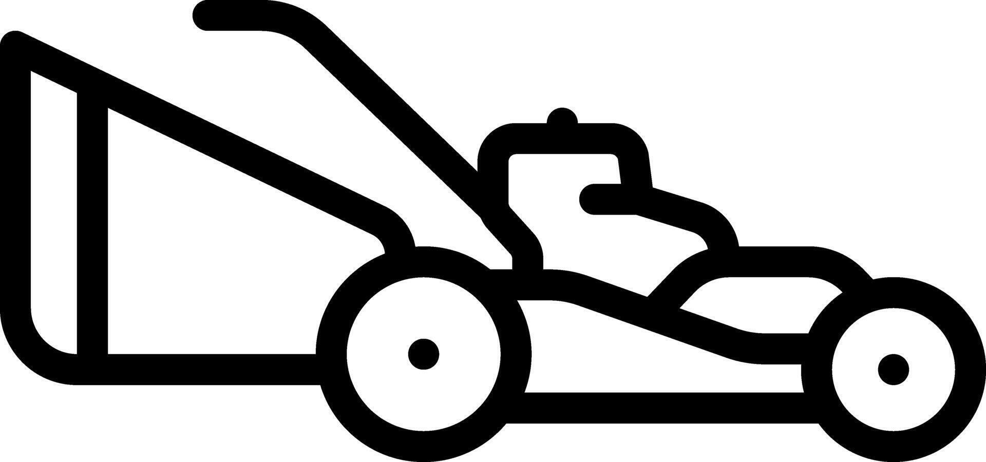 Black line icon for lawn mower vector