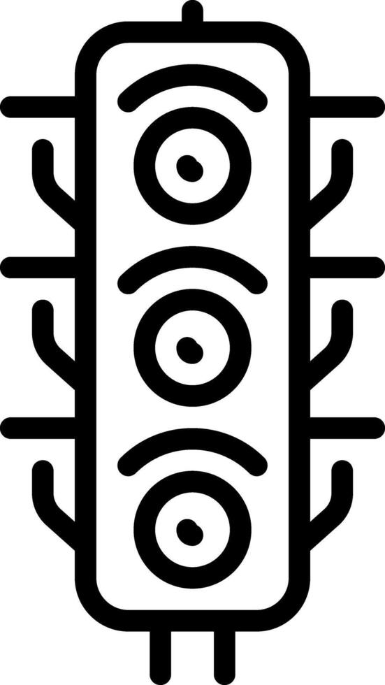 Black line icon for traffic light vector