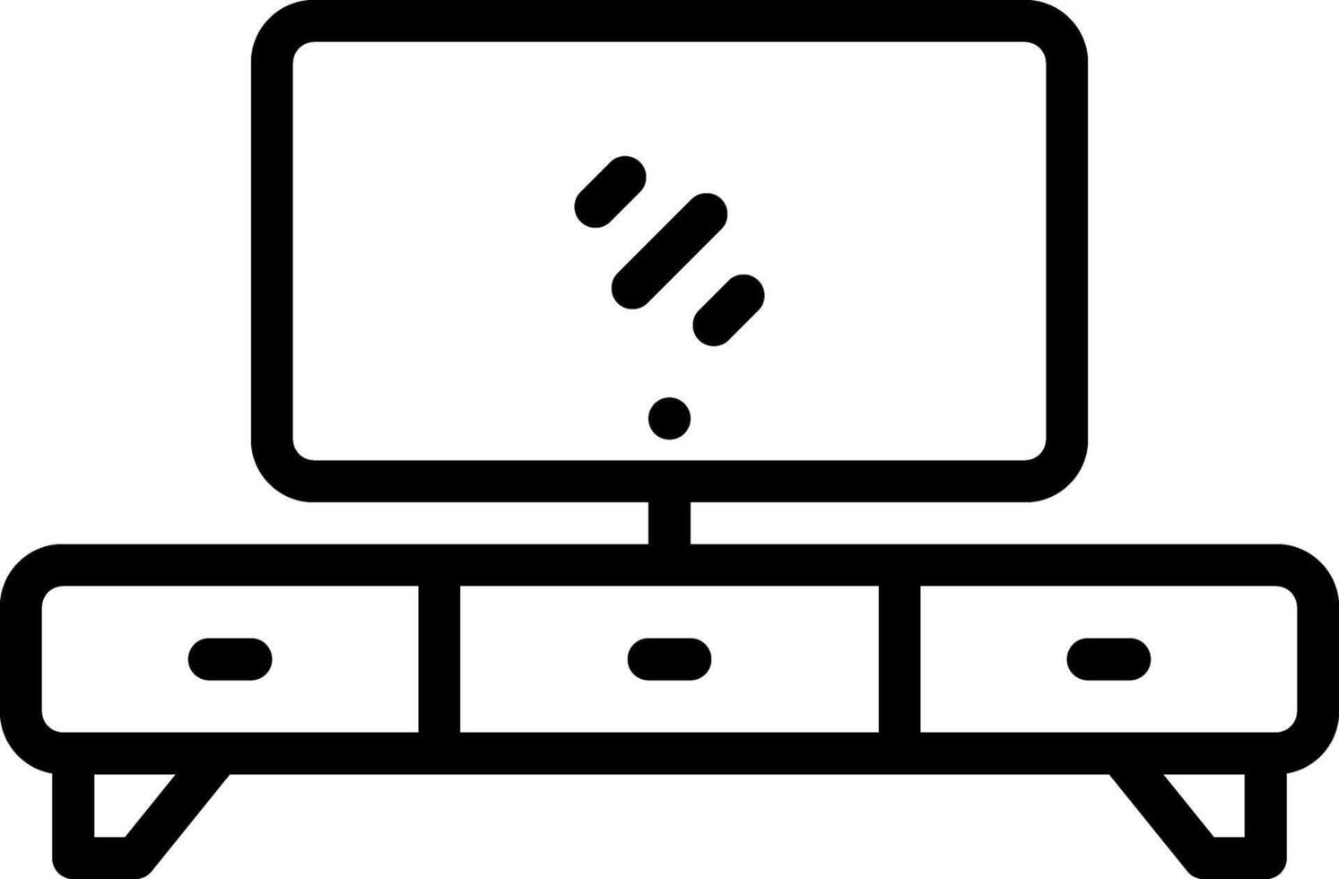 Black line icon for television vector