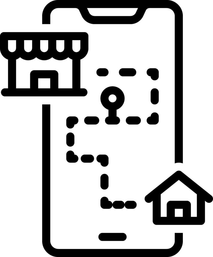 Black line icon for tracking vector