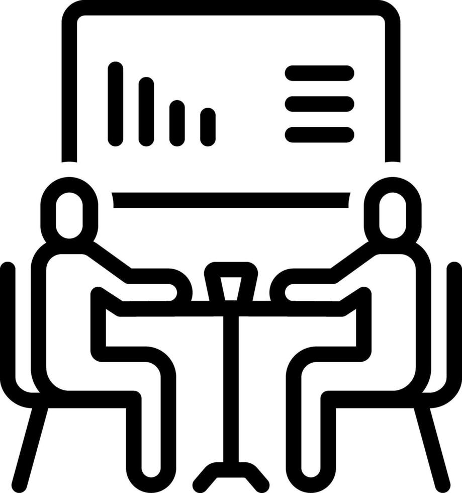 Black line icon for business deal vector