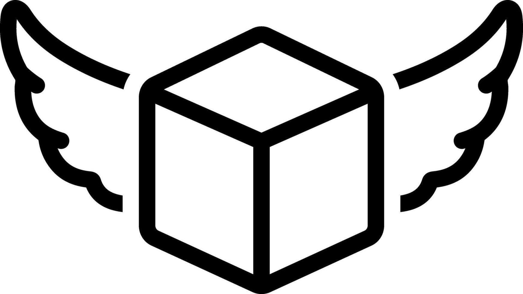 Black line icon for box vector