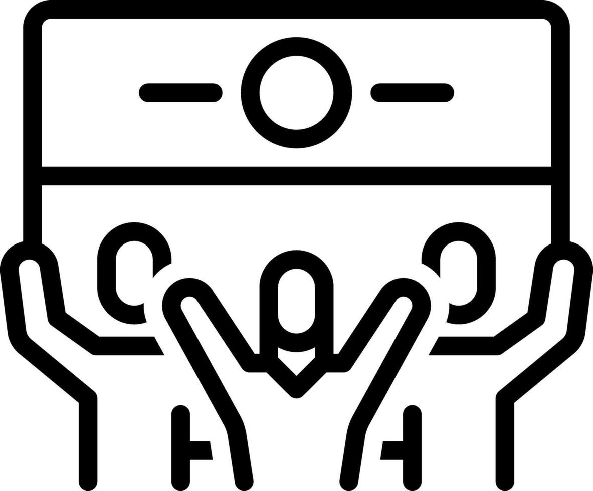 Black line icon for protest vector