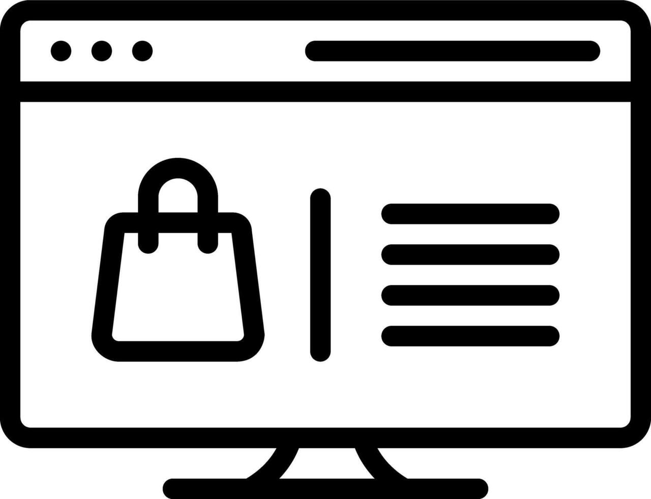 Black line icon for e commerce website vector