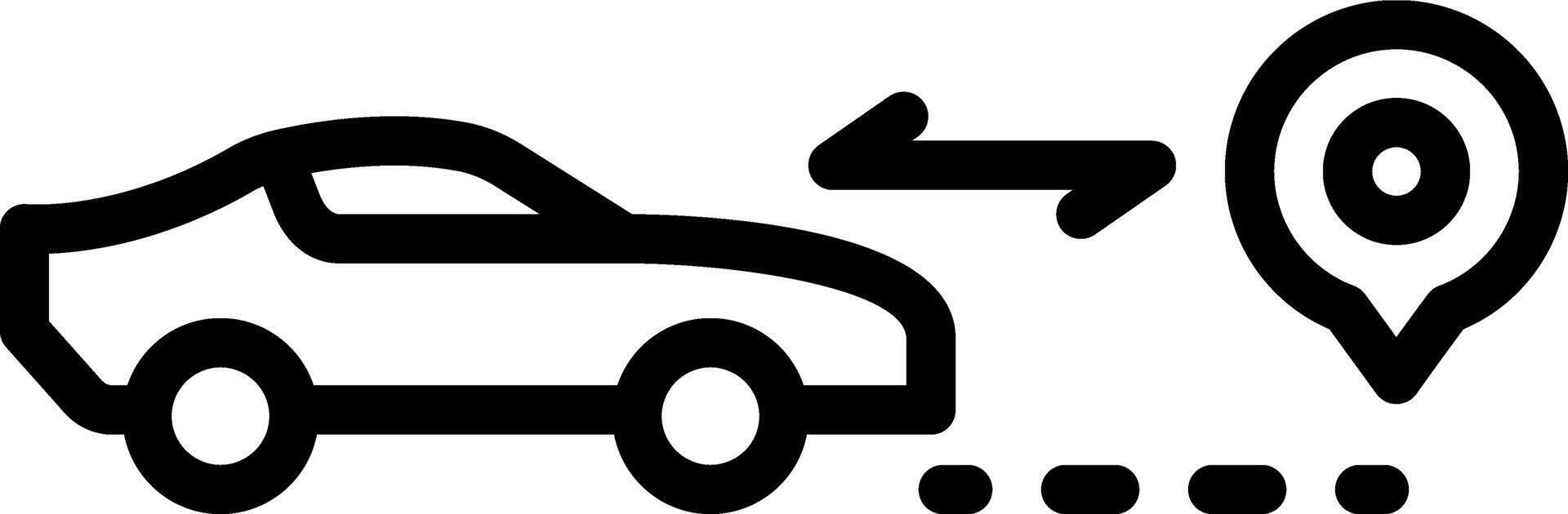 Black line icon for distance vector