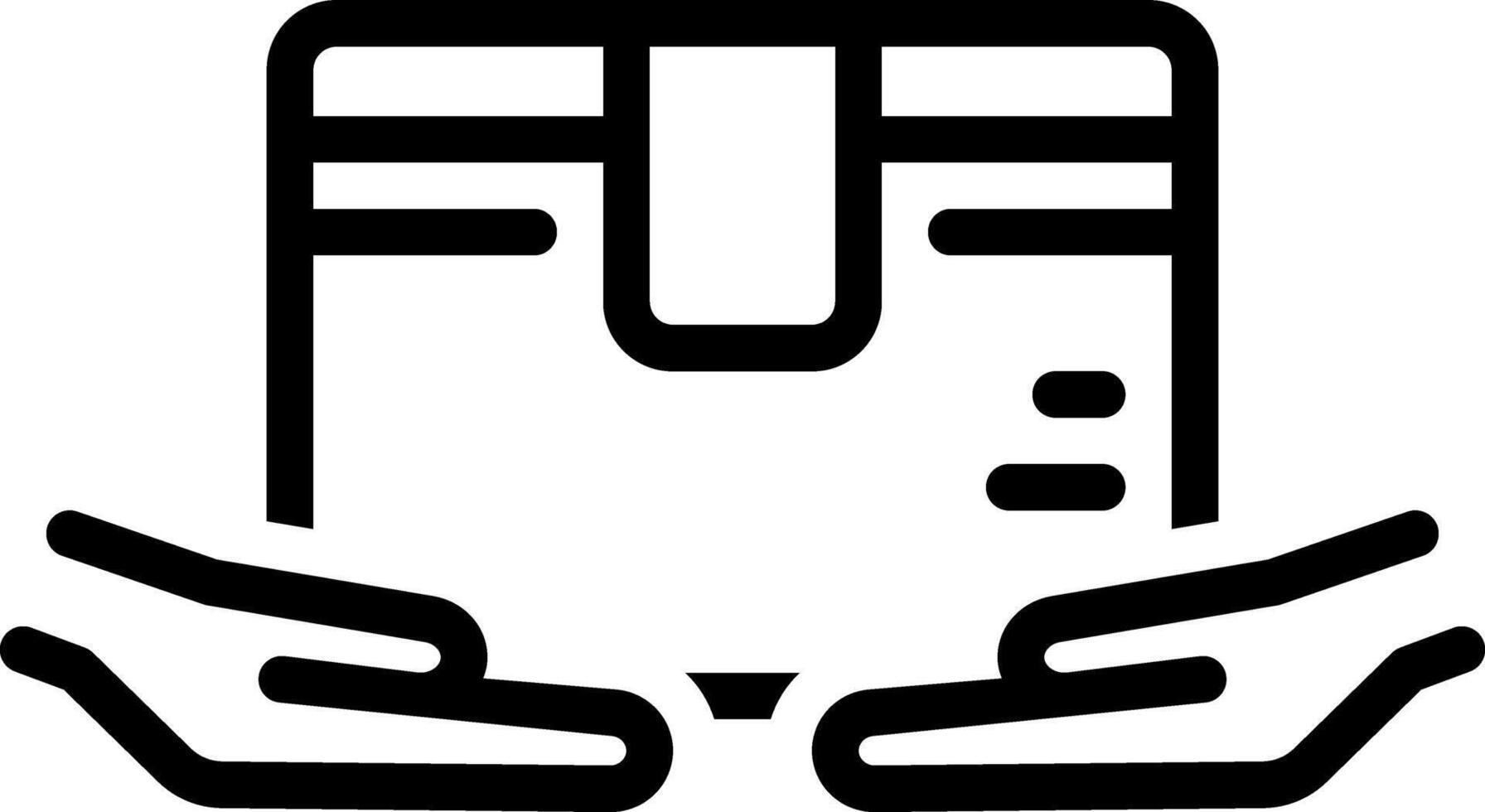 Black line icon for parcel vector