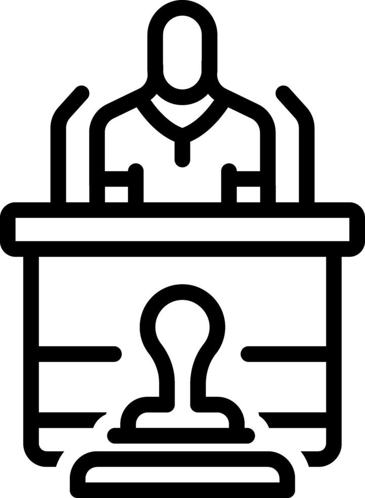Black line icon for authority vector