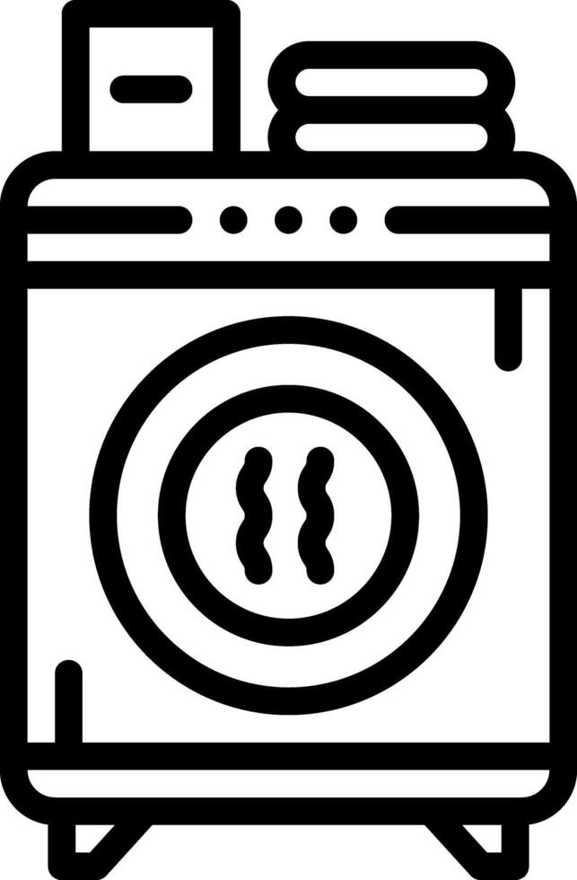 Black line icon clothes dryer vector