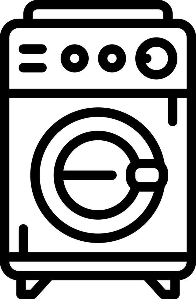 Black line icon for washing machine vector