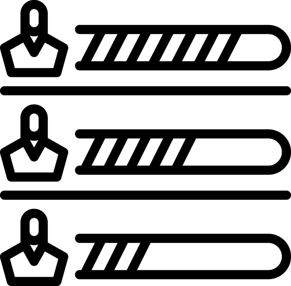 Black line icon for results vector