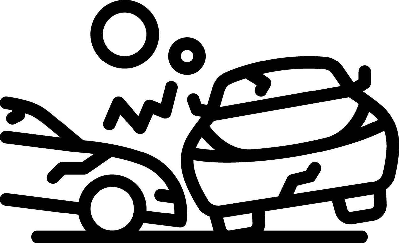 Black line icon for car accident vector