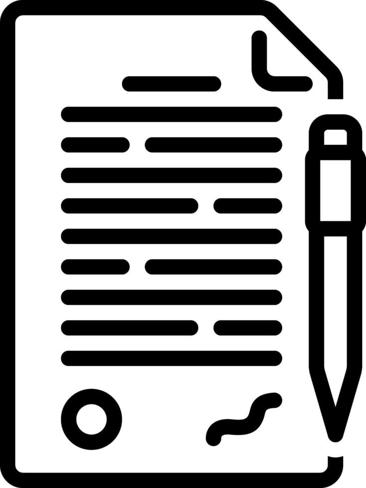 Black line icon contract vector