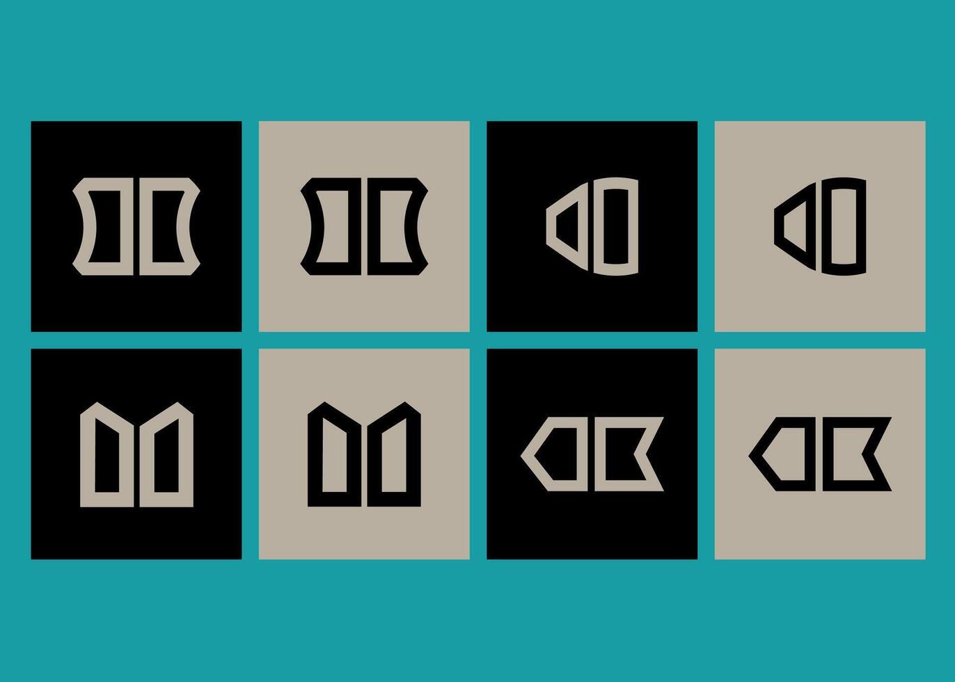 OO minimalist and classic logo set design.OO monogram polygonal and circle shape . OO unique design. vector