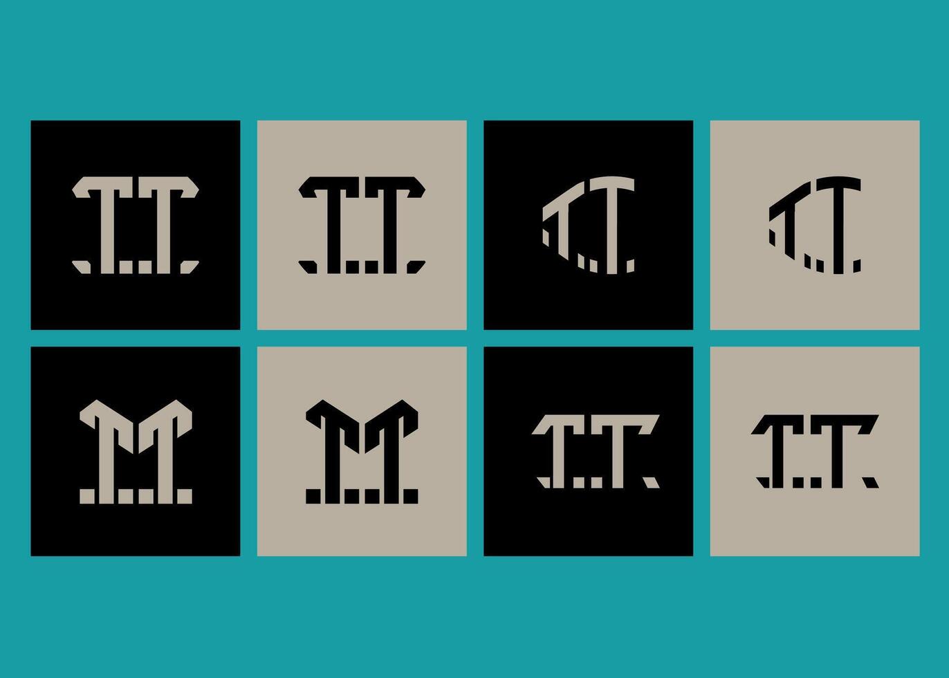 TT minimalist and classic logo set design.TT monogram polygonal and circle shape . TT unique design. vector