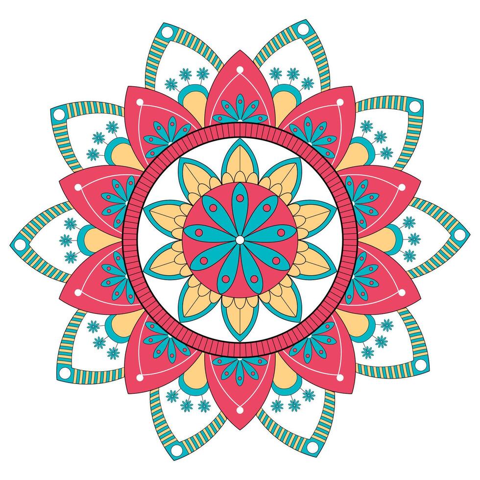 illustration of fabric pattern or geometric flower pattern vector