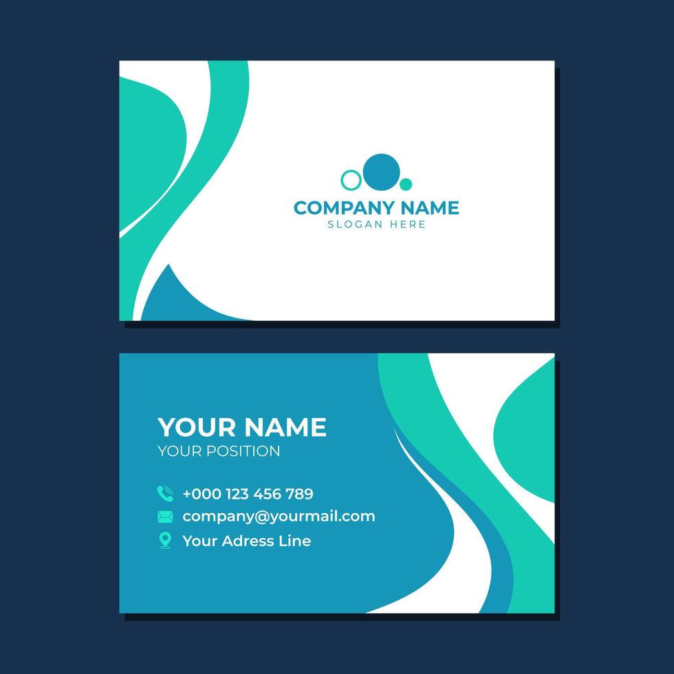 Flat design elegant business card template vector