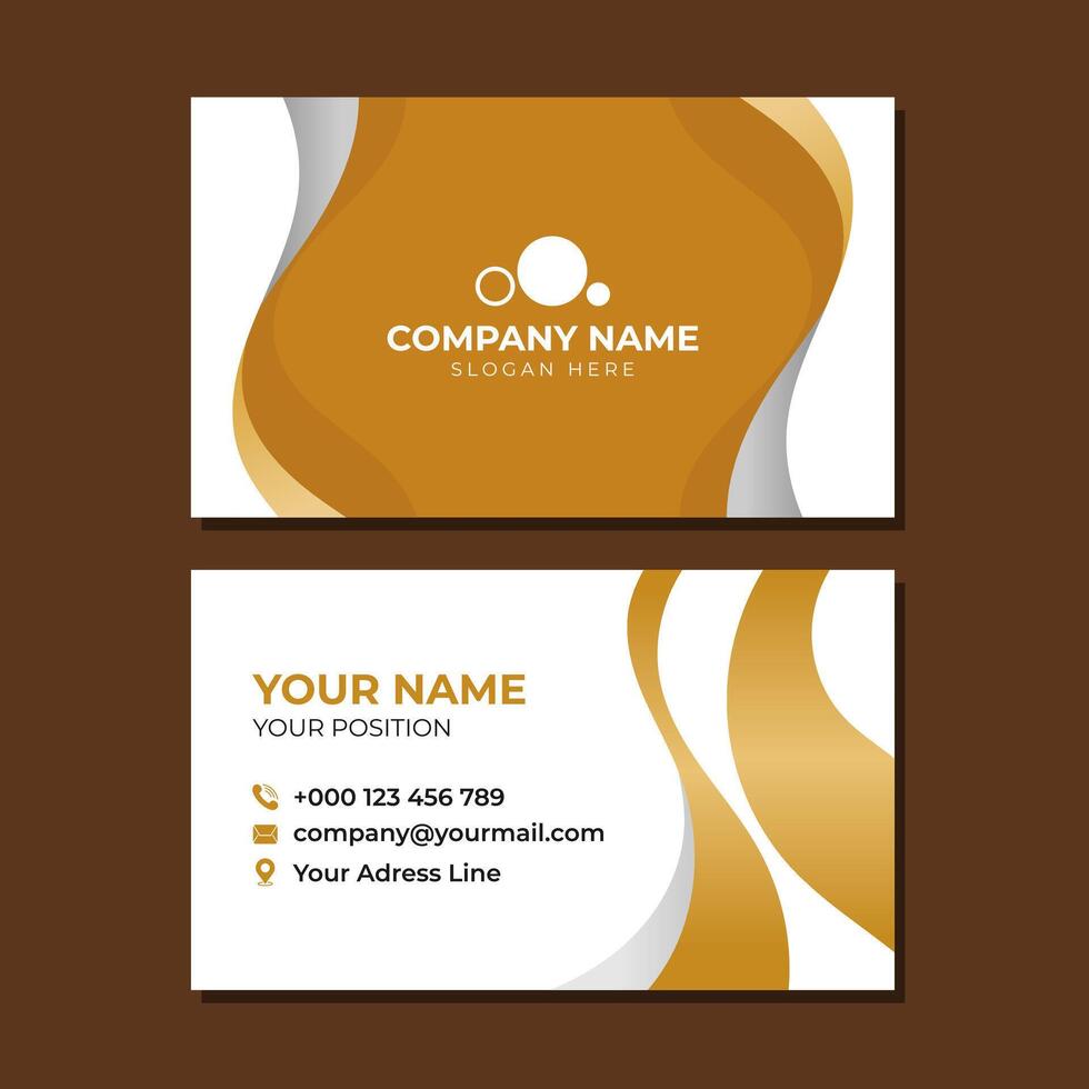 Business card template with golden background vector