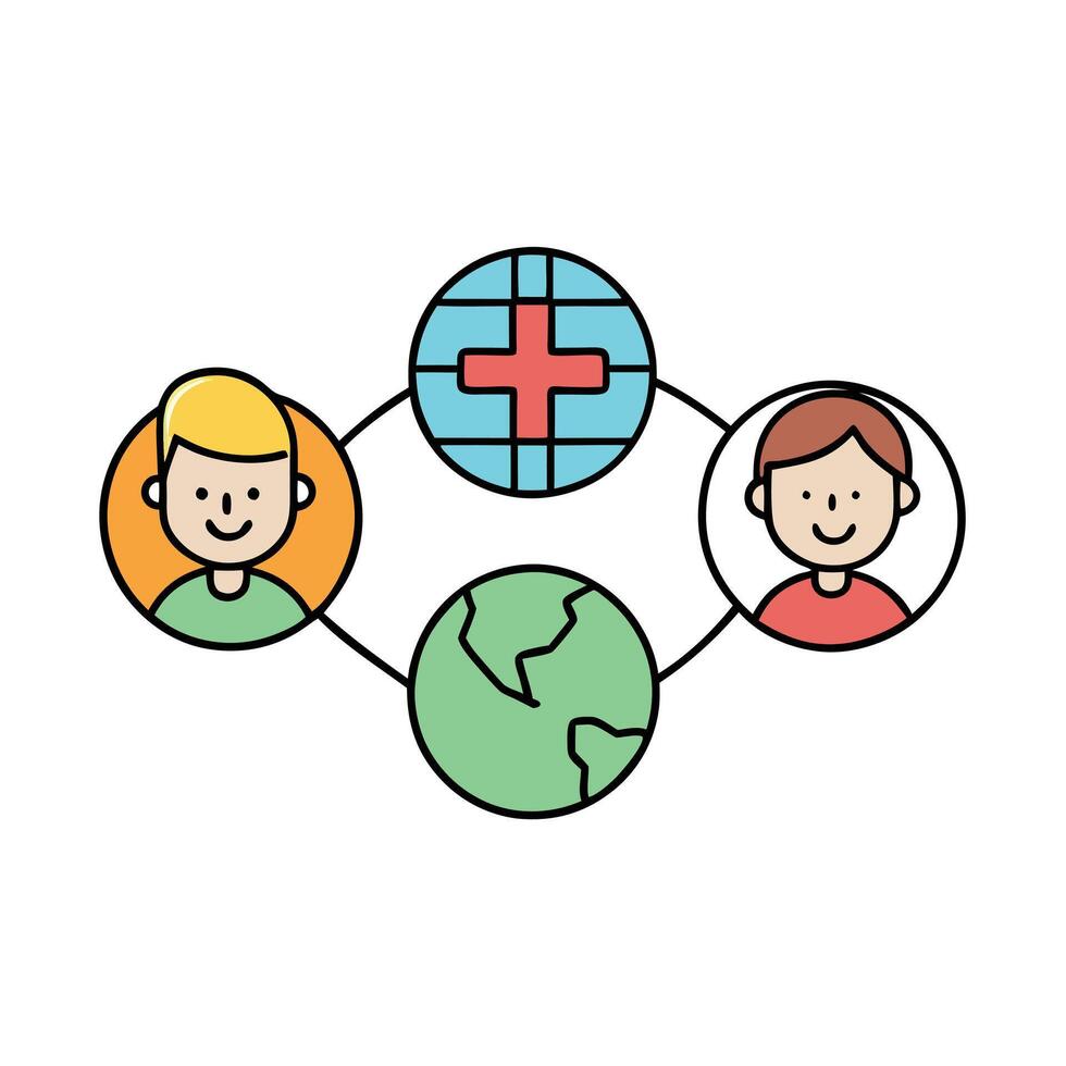 Respect and Understanding Symbols - Cross-Cultural Communication Illustration vector