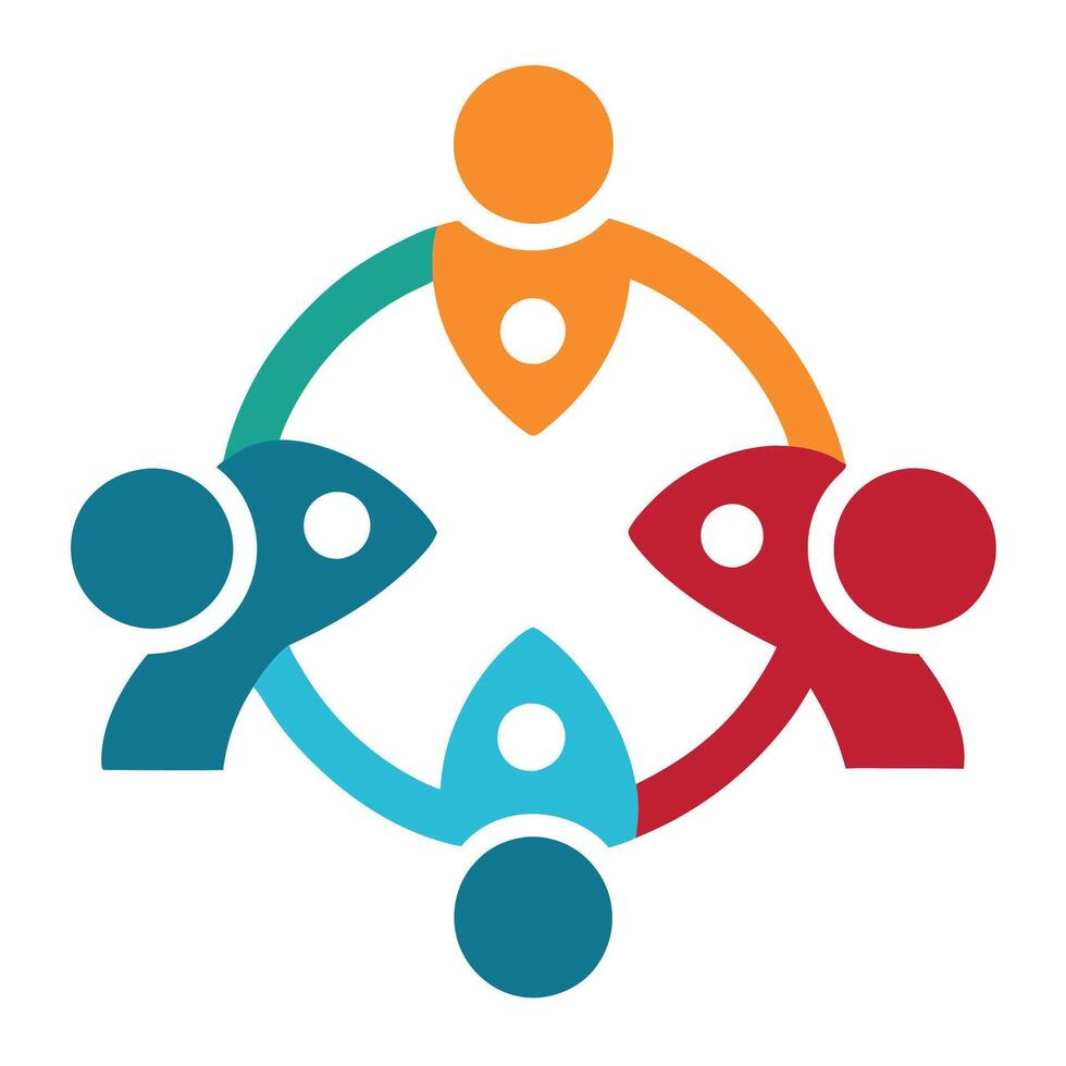 Unity in Action - Collaboration and Togetherness Icons Illustration vector