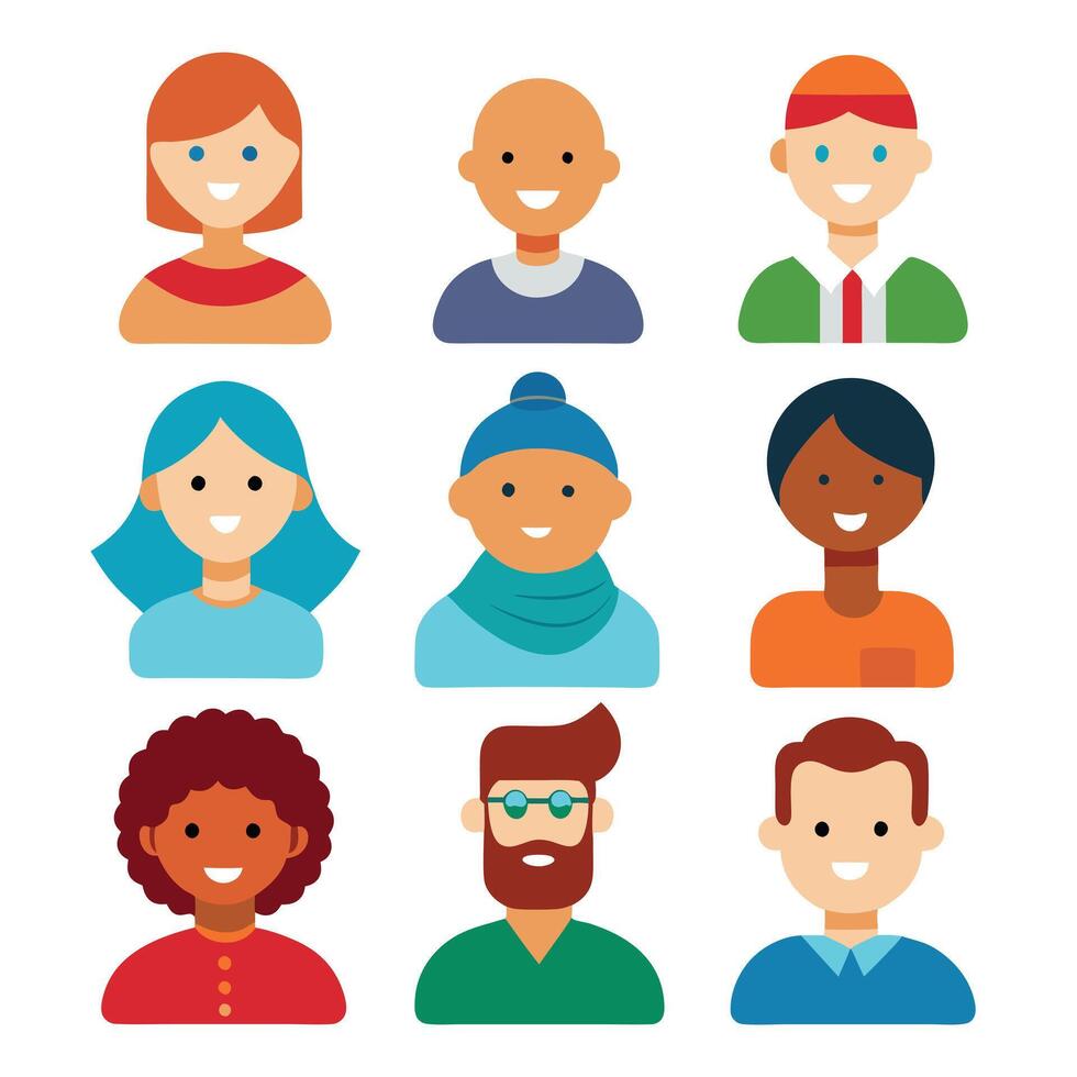 Global Community Icons - Diverse People and Cultures Illustration vector
