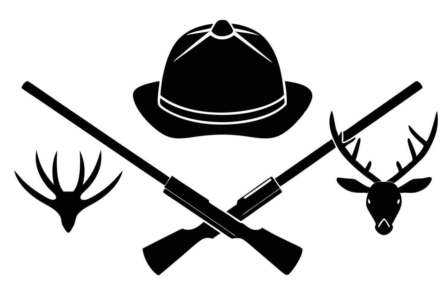 Hunting Hats and Gear Illustration Clipart Design vector