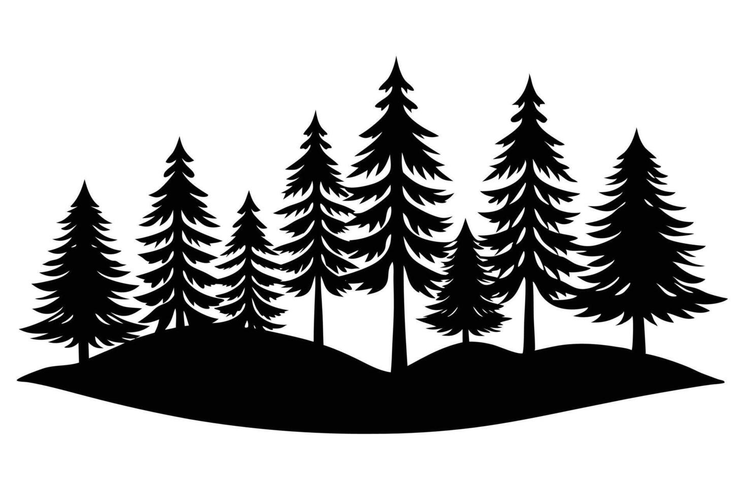 Trees and Forests Illustration Clipart Design vector