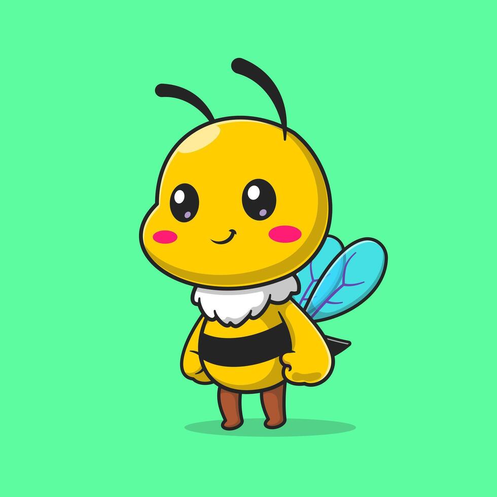 Cute Bee Standing Cartoon vector
