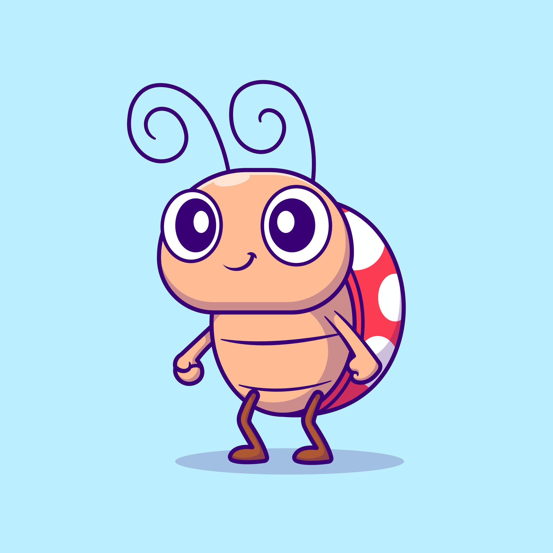 Cute Ladybug Standing Cartoon 49403555 Vector Art at Vecteezy