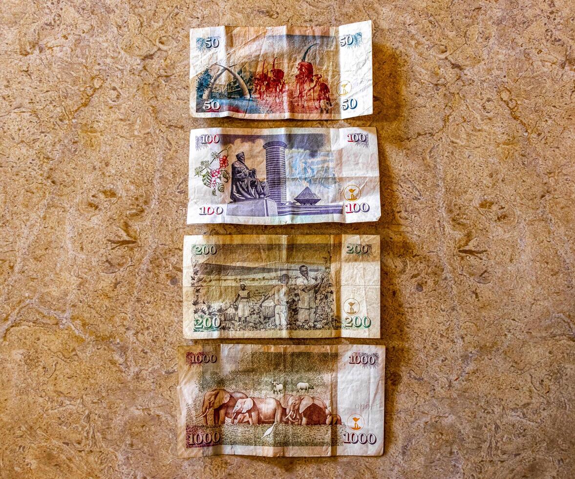 Playa del Carmen Quintana Roo Mexico 2021 1000 200 100 and 50 bill Kenya shilling money Africa photo