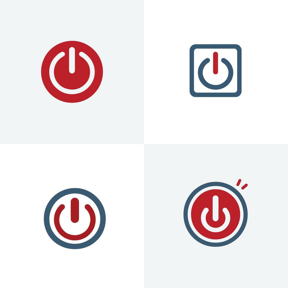 Power button illustration editable logo vector