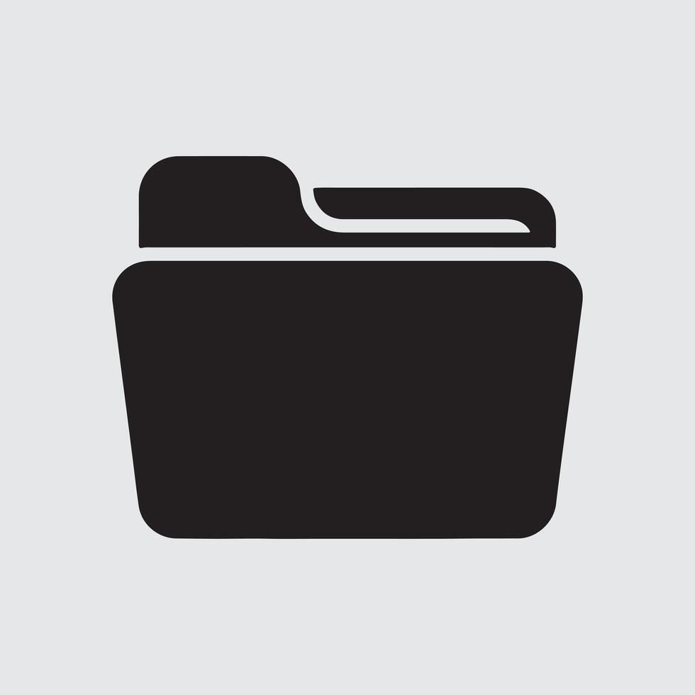 new stylish black folder icon design vector