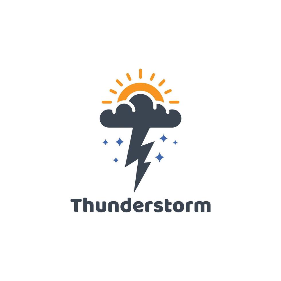 Thunder storm icon vector
