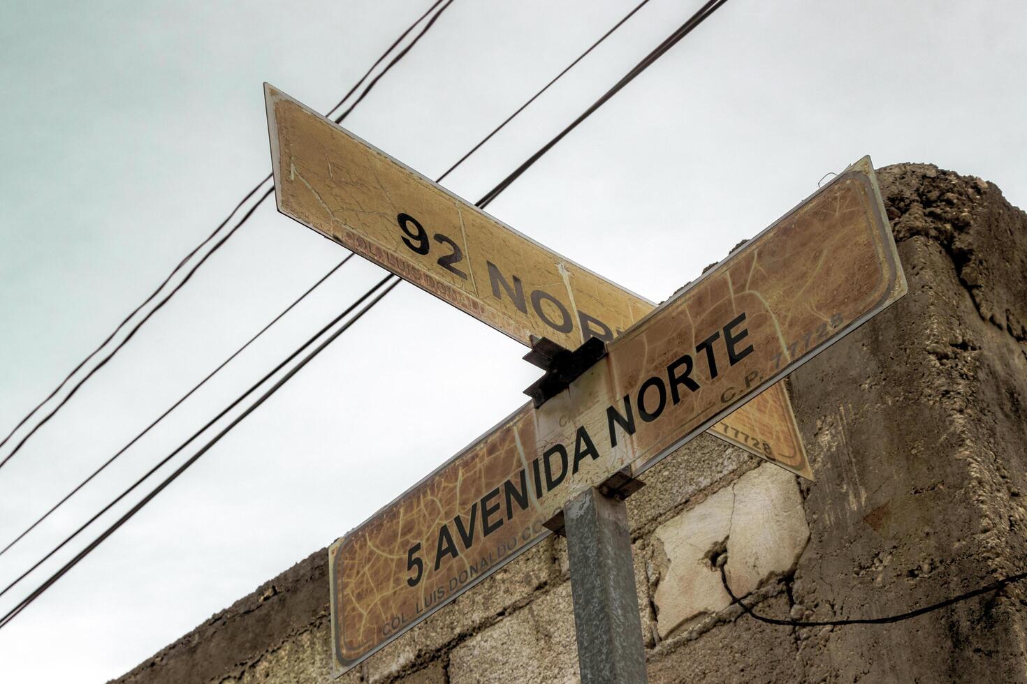 Playa del Carmen Quintana Roo Mexico 2023 Road street signs name streets roads orientation Playa del Carmen. photo